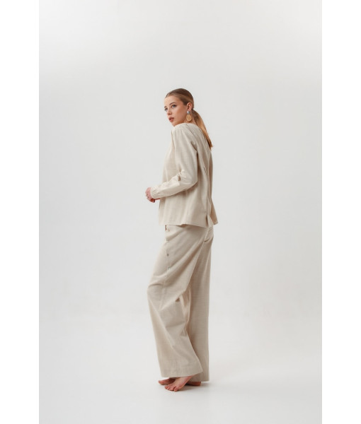 Designer linen suit (beige, cappuccino)