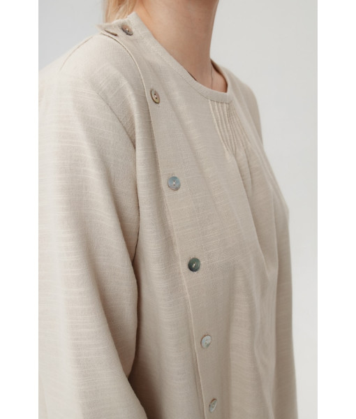 Designer linen suit (beige, cappuccino)