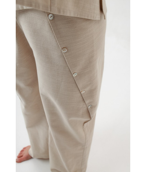 Designer linen suit (beige, cappuccino)