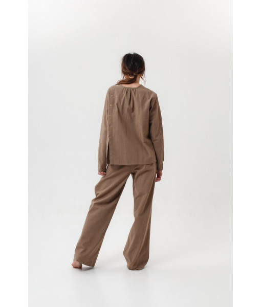 Designer linen suit (beige, cappuccino)