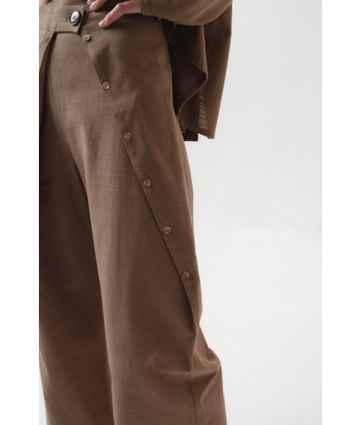 Designer linen suit (beige, cappuccino)