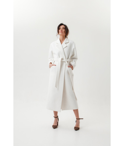 White demi-season coat