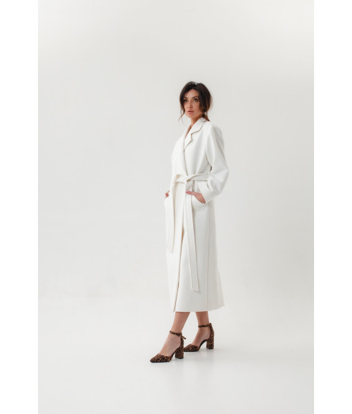 White demi-season coat