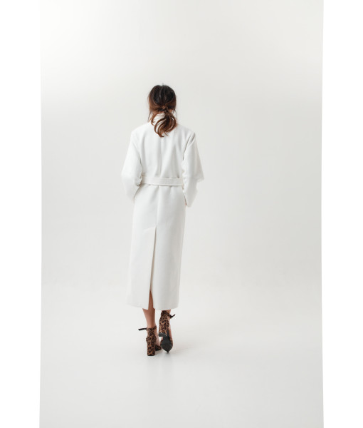 White demi-season coat