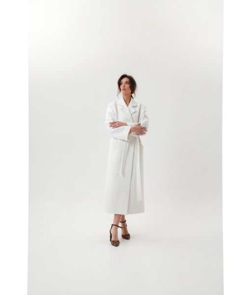 White demi-season coat