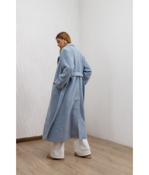 Long demi-season coat, light blue