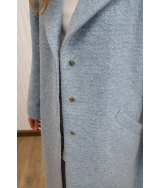 Long demi-season coat, light blue