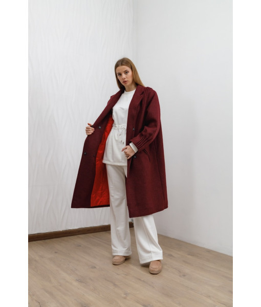 Burgundy winter coat