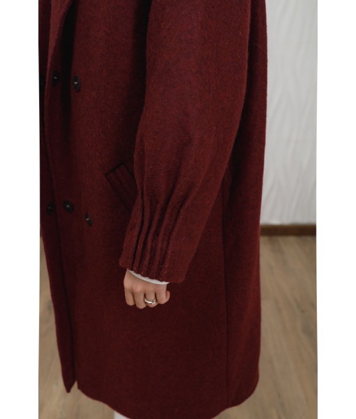 Burgundy winter coat