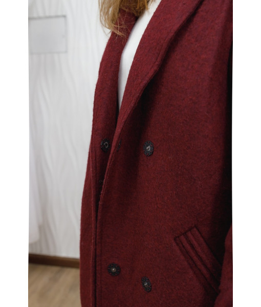 Burgundy winter coat