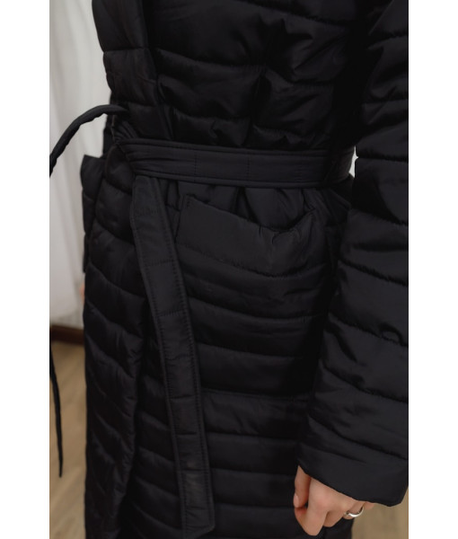 Long demi-season jacket (black)