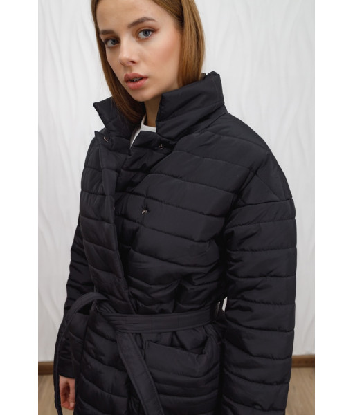 Long demi-season jacket (black)