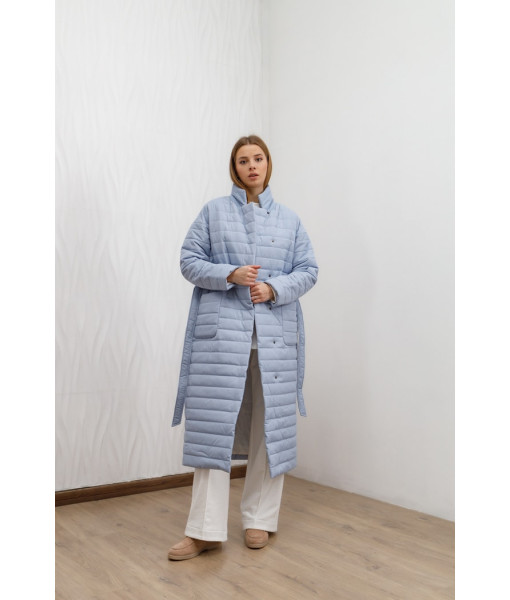 Long demi-season jacket (light blue)