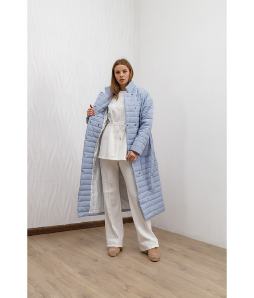 Long demi-season jacket (light blue)