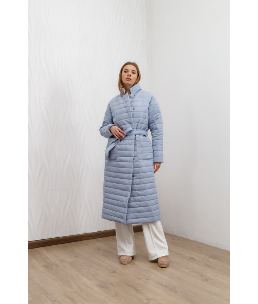 Long demi-season jacket (light blue)
