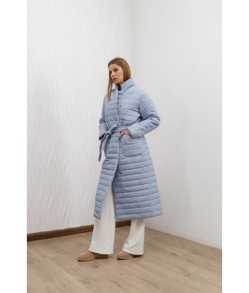 Long demi-season jacket (light blue)