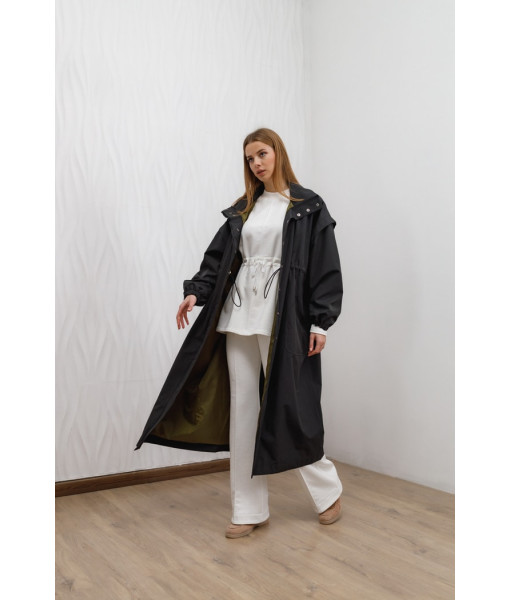 Long demi-season raincoat (black, beige, brown)