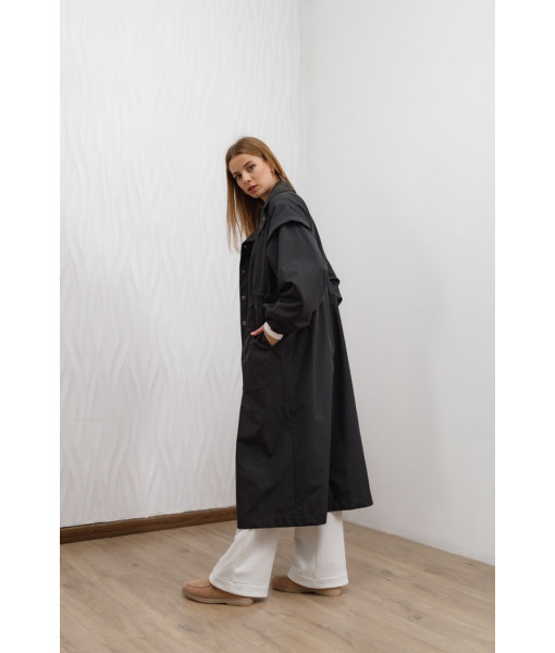 Long demi-season raincoat (black, beige, brown)