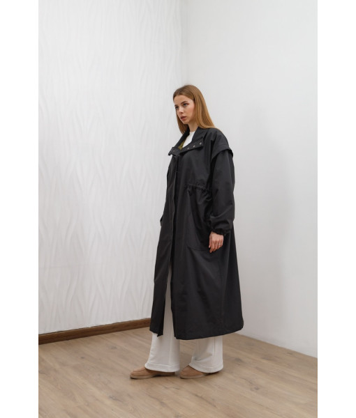 Long demi-season raincoat (black, beige, brown)