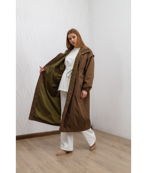 Long demi-season raincoat (black, beige, brown)