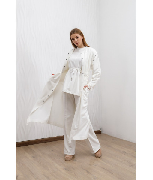Long cardigan with buttons (white)