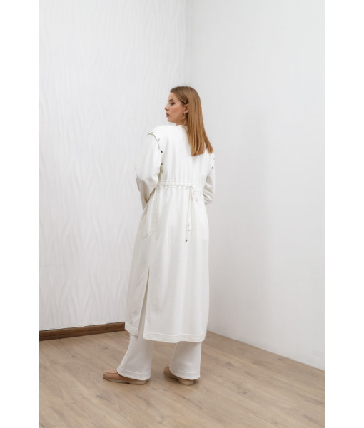 Long cardigan with buttons (white)