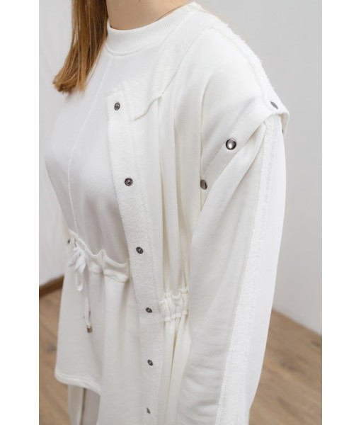 Long cardigan with buttons (white)