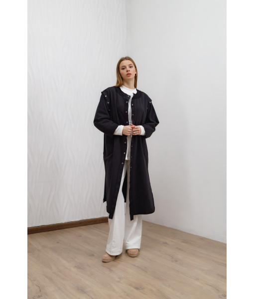 Long cardigan with buttons (black)