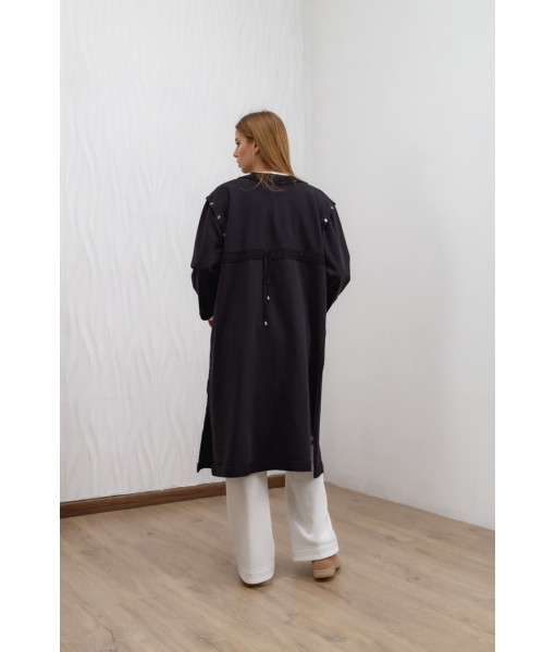 Long cardigan with buttons (black)