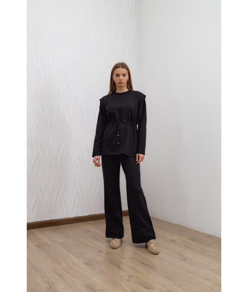 Knitted palazzo pants (black)