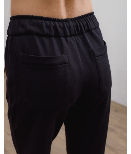 Knitted palazzo pants (black)