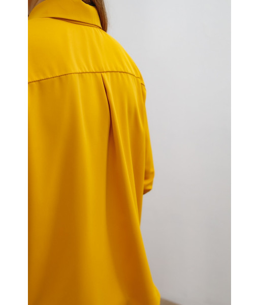 Basic crepe silk shirt (mustard)