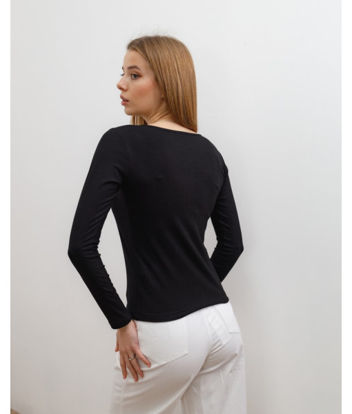 Knitted long with a cut (white, black, beige)