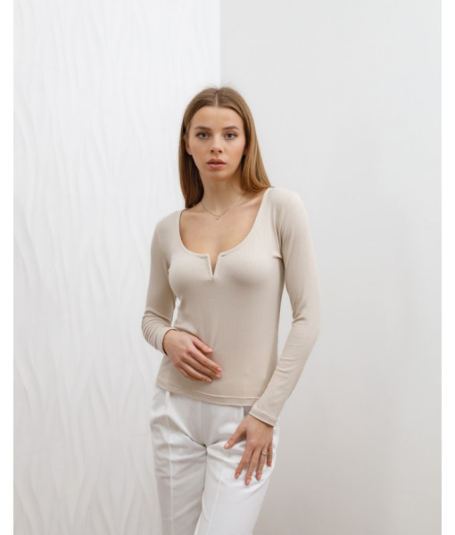 Knitted long with a cut (white, black, beige)