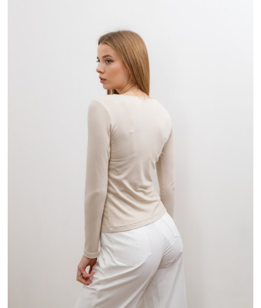 Knitted long with a cut (white, black, beige)