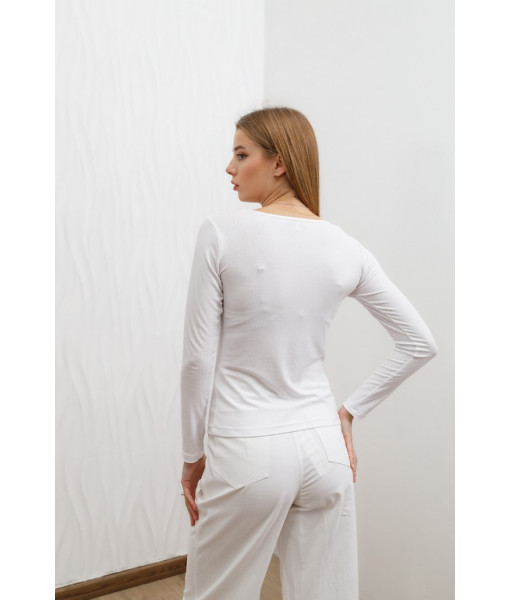 Knitted long with a cut (white, black, beige)
