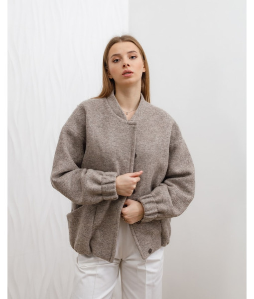 Natural wool bomber (gray)
