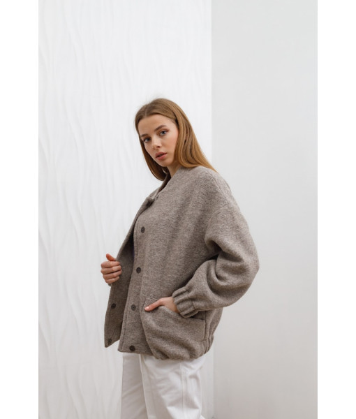 Natural wool bomber (gray)
