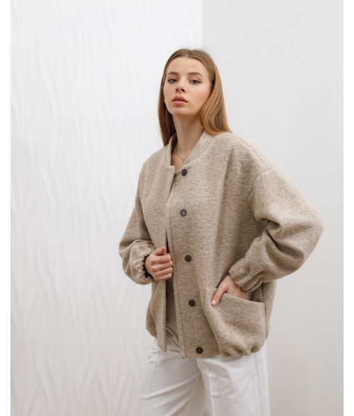 Natural wool bomber (beige)