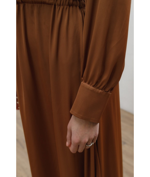 Long double-sided silk dress (cappuccino)