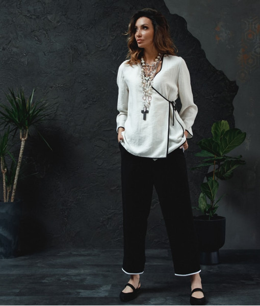 Linen pants, black