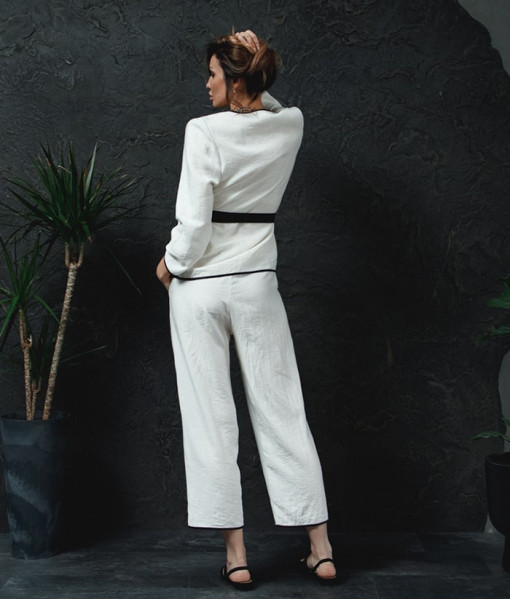 Linen pants, white