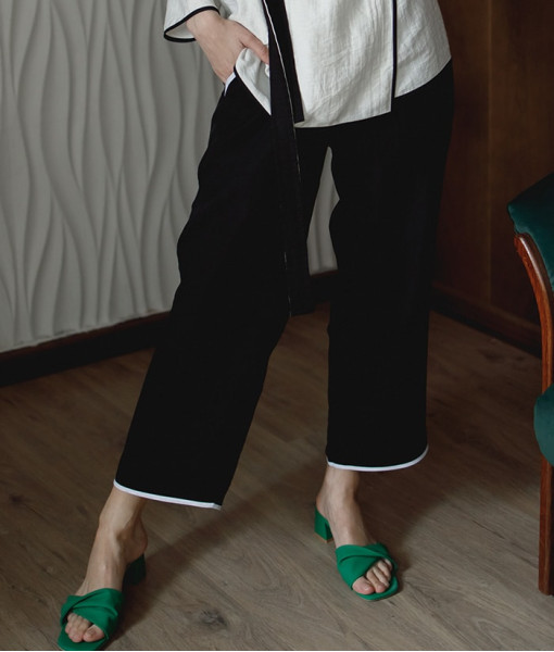 Linen pants, black