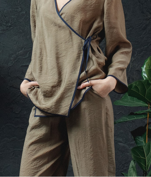 Linen pants, brown