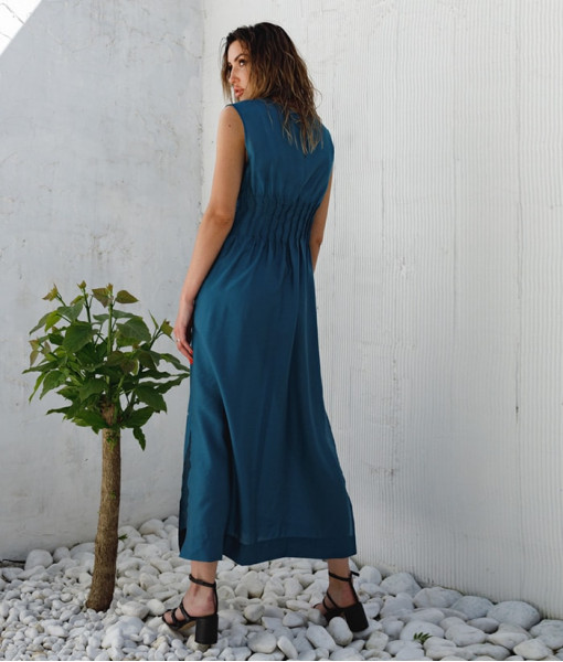 Dress with snaps (blue)