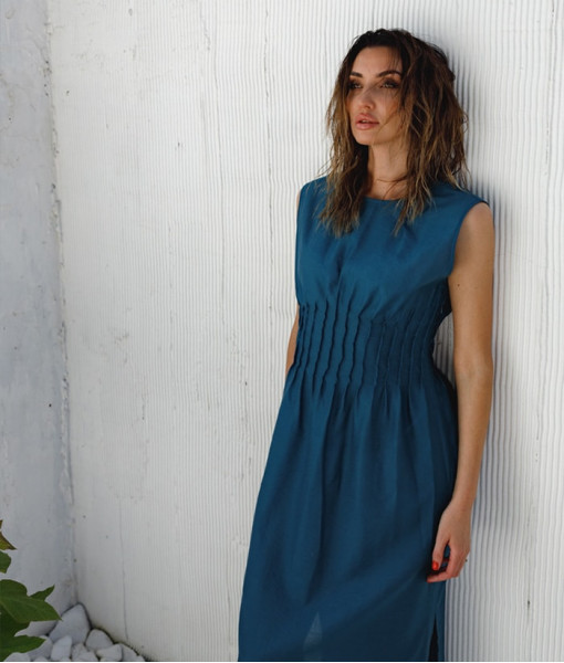 Dress with snaps (blue)