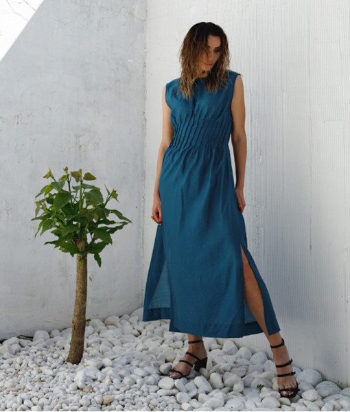 Dress with snaps (blue)