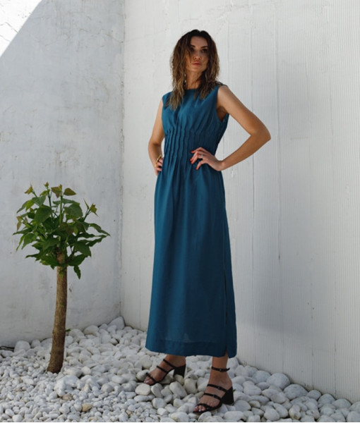 Dress with snaps (blue)