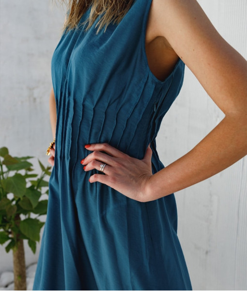 Dress with snaps (blue)