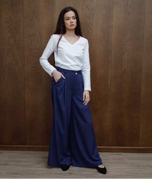 T-shirt with long sleeves, white